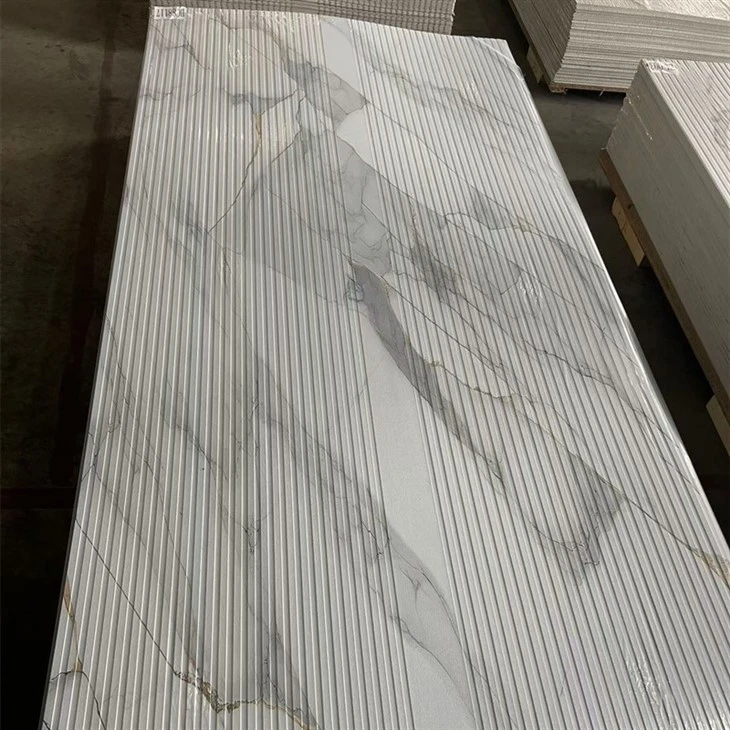 High Glossy Golden 2.5mm Marble Plastic Sheet Pvc Wall Panel Pvc Marble Panel Flexible Artificial UV Marble Sheets high quality