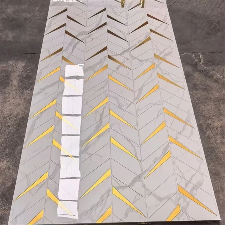 High Glossy Golden Pvc Marble Panel Flexible Artificial UV Marble Sheets Formaldehyde-free best